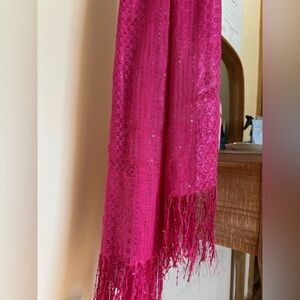 Pink sequin scarf